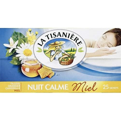 LA TISANIERE - Nuit Calme Miel Infusion - boite de 25 sachets - 37,5 g Sonico.fr