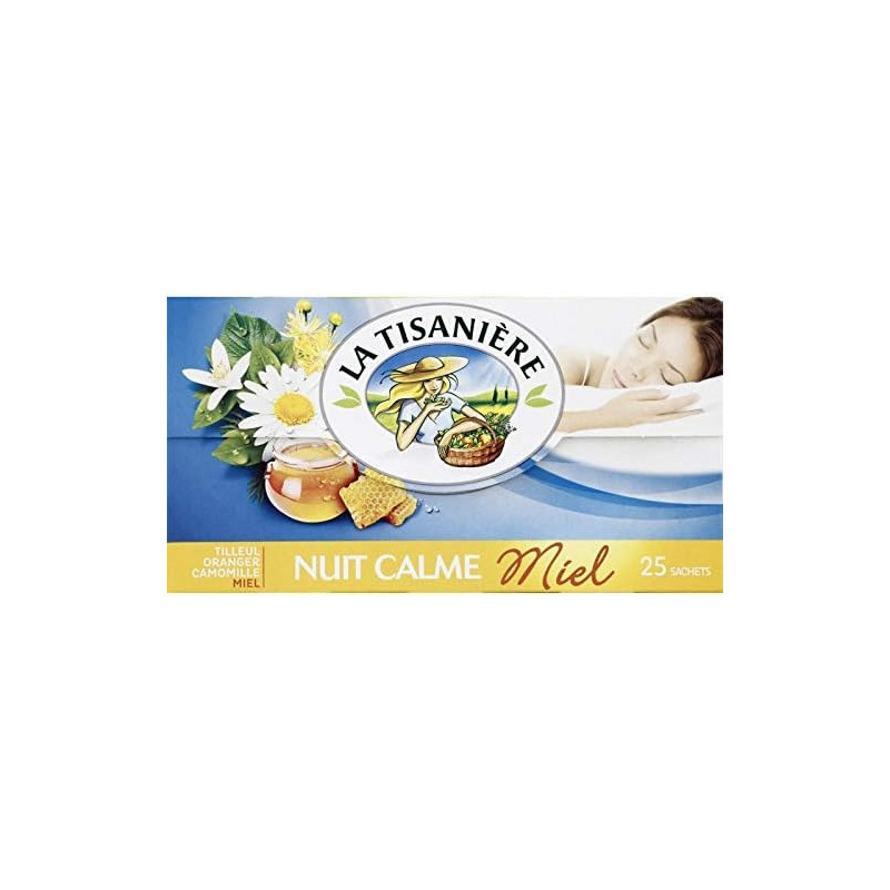 LA TISANIERE - Nuit Calme Miel Infusion - boite de 25 sachets - 37,5 g Sonico.fr