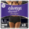 ALWAYS - Discreet Culottes Noires Plus Taille L Fuites Urinaires - paquet de 8 Culottes Sonico.fr