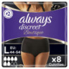 ALWAYS - Discreet Culottes Noires Plus Taille L Fuites Urinaires - paquet de 8 Culottes Sonico.fr