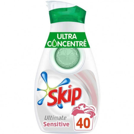 SKIP - Ultimate Sensitive Aloe vera Lessive liquide concentrée 40 lavages - 1.4 L Sonico.fr