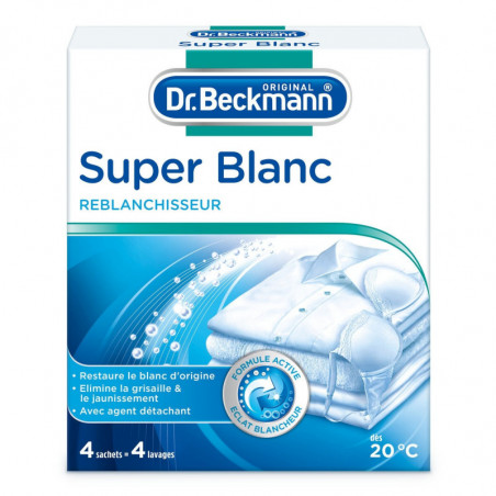 DR BECKMANN - Super Blanc Reblanchisseur - boite de 4 Sachets de 40 g Sonico.fr
