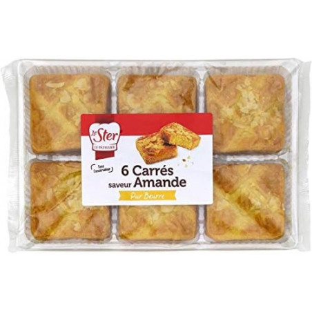 LE STER - Gâteaux Carre Saveur Amande Pur Beurre - paquet de 6 - 280 g Sonico.fr