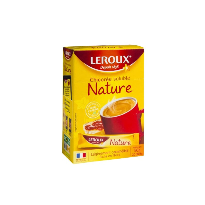 LEROUX - Chicorée soluble Sticks Nature - boite de 20 sticks Sonico.fr