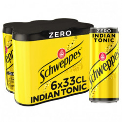SCHWEPPES - Zéro Indian Tonic Boite Slim - pack de 6 canettes de 33 cl Sonico.fr