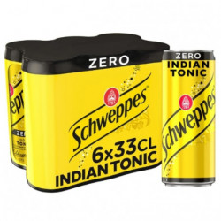 SCHWEPPES - Zéro Indian Tonic Boite Slim - pack de 6 canettes de 33 cl Sonico.fr