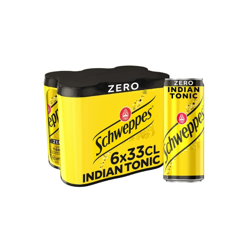 SCHWEPPES - Zéro Indian Tonic Boite Slim - pack de 6 canettes de 33 cl Sonico.fr