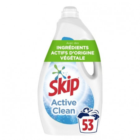 SKIP - Active clean Lessive liquide 53 lavages - 2650 ml Sonico.fr