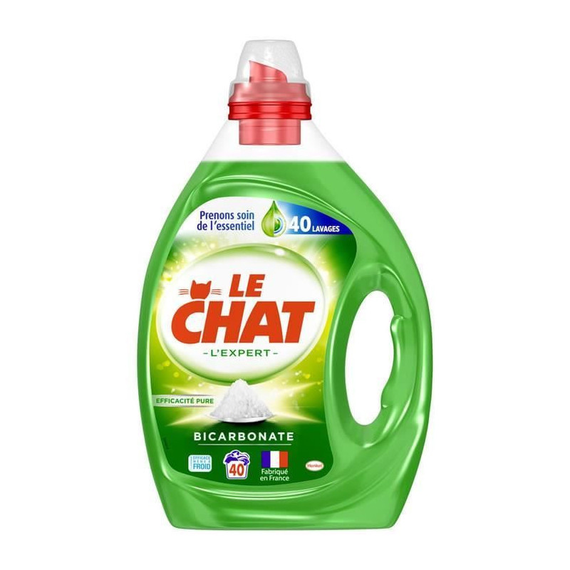 LE CHAT - L'Expert Lessive liquide au bicarbonate - 40 Lavages - 3 l Sonico.fr