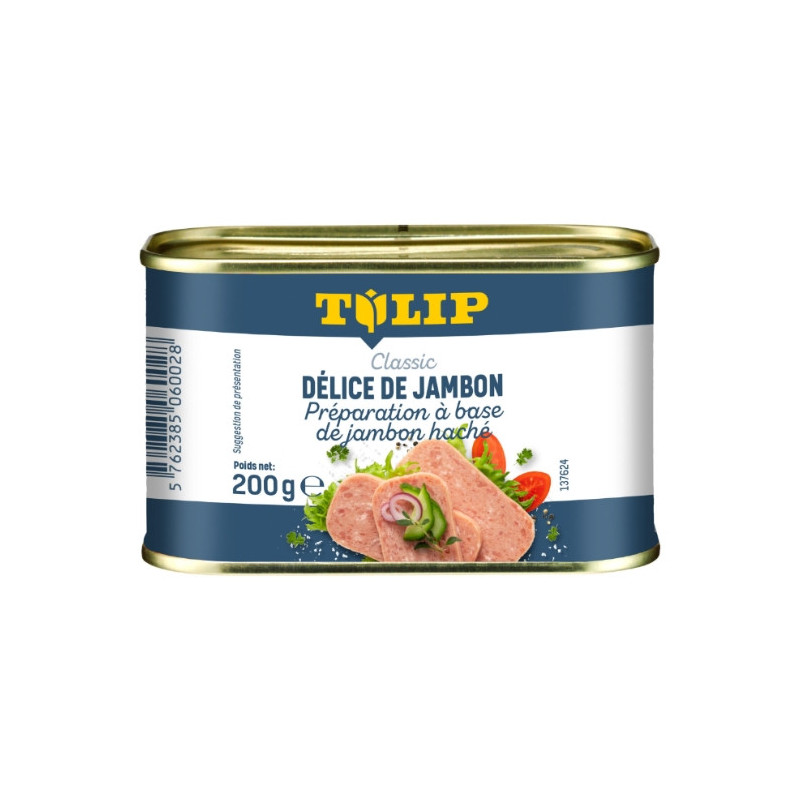 TULIP - Pâté Délice de jambon haché - boite de 200 g Sonico.fr