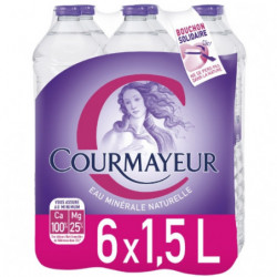 COURMAYEUR - Eau minérale naturelle magnésium - pack de 6 bouteilles de 1,5 L Sonico.fr