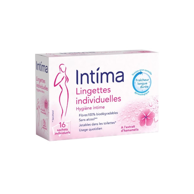 INTIMA - Lingettes intimes en sachets individuelles - paquet de 16 sachets Sonico.fr