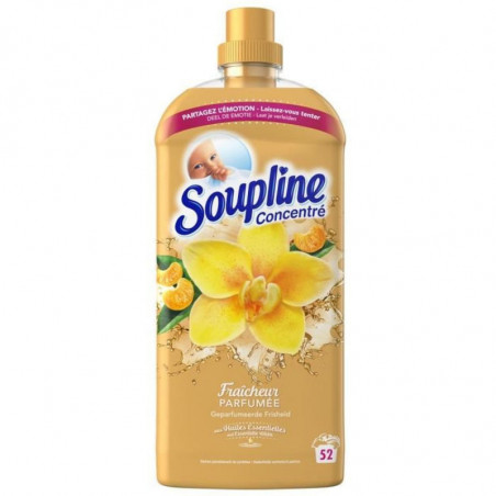 SOUPLINE - Adoucissant Concentré Fraîcheur Parfumée Vanille Mandarine - 52 Lavages - 1,2 L Sonico.fr