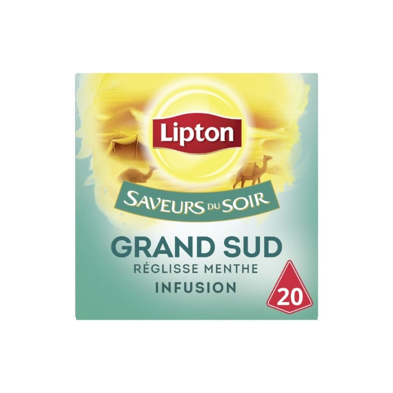 LIPTON - Saveurs Du Soir Infusion Grand Sud Réglisse Menthe - 20 Sachets Pyramide Sonico.fr