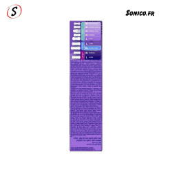 Dos du packaging Always, avec mentions réglementaires et pictogrammes de sécurité