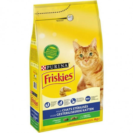 FRISKIES - Croquettes Chats stérilisé A l'Agneau et Aux Légumes - Sac de 4 kg Sonico.fr