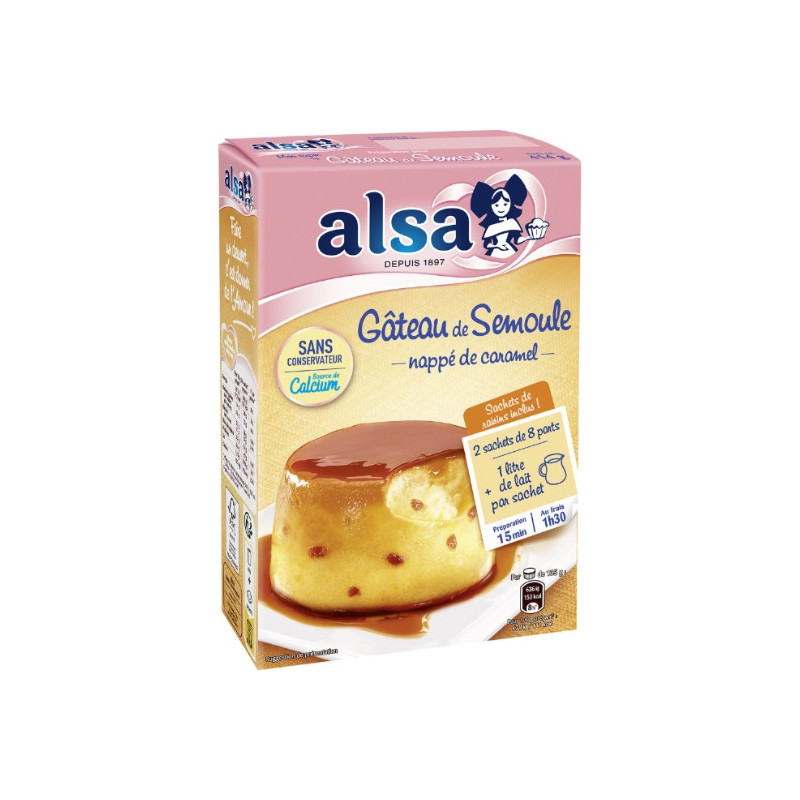 ALSA - Préparation Gâteau De Semoule Nappage Caramel - boite de 414 g Sonico.fr