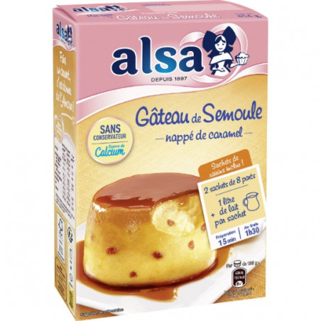 ALSA - Préparation Gâteau De Semoule Nappage Caramel - boite de 414 g Sonico.fr