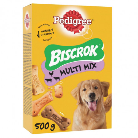 PEDIGREE - Biscrok Original Biscuits Multi mix 3 variétés pour chien - paquet de 500 g Sonico.fr