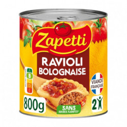 ZAPETTI - Ravioli bolognaise - boite de 800 g Sonico.fr