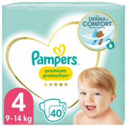 PAMPERS - Premium Protection Taille 4  (9kg-14kg) - paquet de 40 couches Sonico.fr