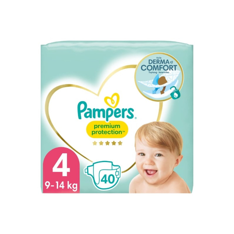 PAMPERS - Premium Protection Taille 4  (9kg-14kg) - paquet de 40 couches Sonico.fr