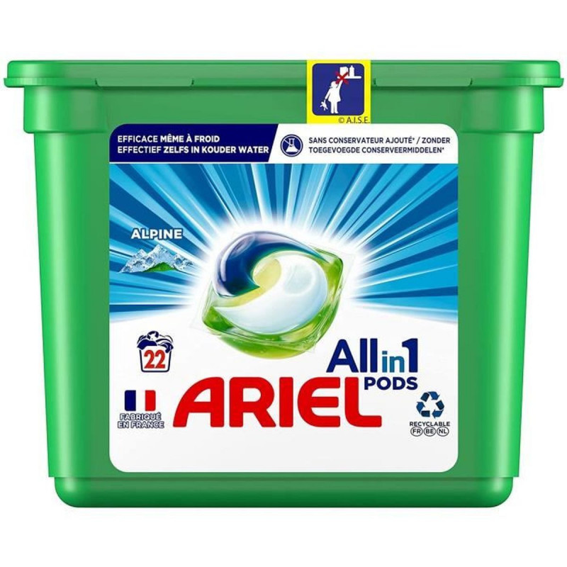 ARIEL - Alpine Lessive Capsules Tout en 1  - sachet de 22 capsules Sonico.fr
