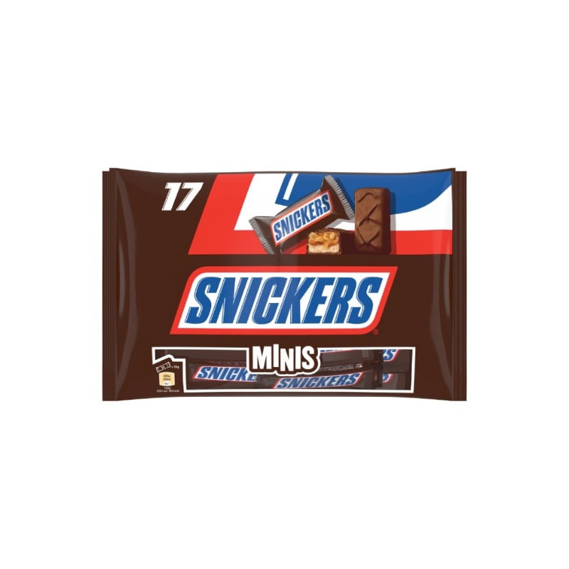 SNICKERS - Minis Barres chocolatées aux cacahuètes et caramel - 17 x 20 g Sonico.fr