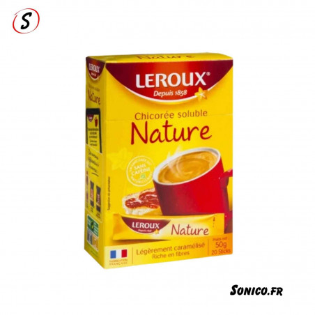 Chicorée Leroux soluble en sticks nature format 20 sachets individuels