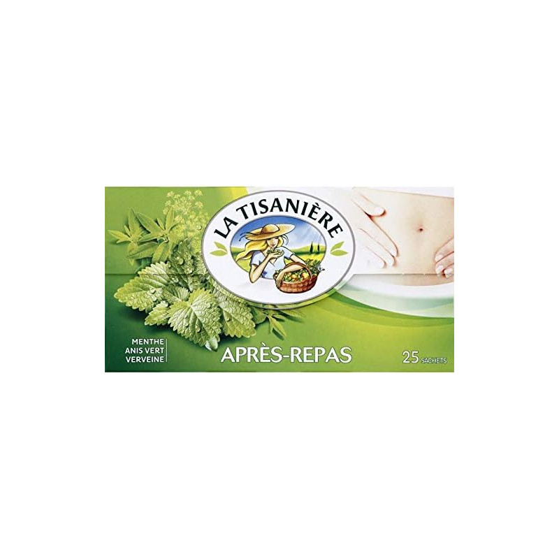 LA TISANIERE - Infusion Après-Repas menthe anis vert verveine - boite de 25 sachets - 37,5 g Sonico.fr