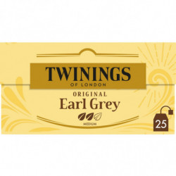 TWININGS - Original Earl Grey Thé noir - boite de 25 sachets - 50 g Sonico.fr