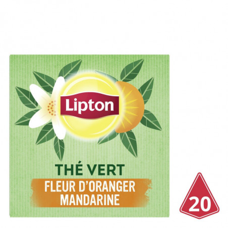 LIPTON - Thé vert Fleur d'Oranger et Mandarine - boite de 20 sachets Sonico.fr