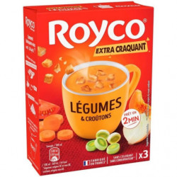 ROYCO - Soupe Minute Soup Légumes  Et Croûtons déshydratée - boite de 60 g Sonico.fr