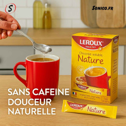 Préparation d’une tasse de chicorée Leroux avec stick individuel