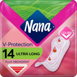 NANA - Ultra Long + Fraicheur et Protection - Serviettes hygiéniques Normal - 14 serviettes Sonico.fr
