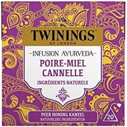 TWININGS - Infusion Ayurveda Poire Miel Cannelle - boite de 20 sachets  Sonico.fr