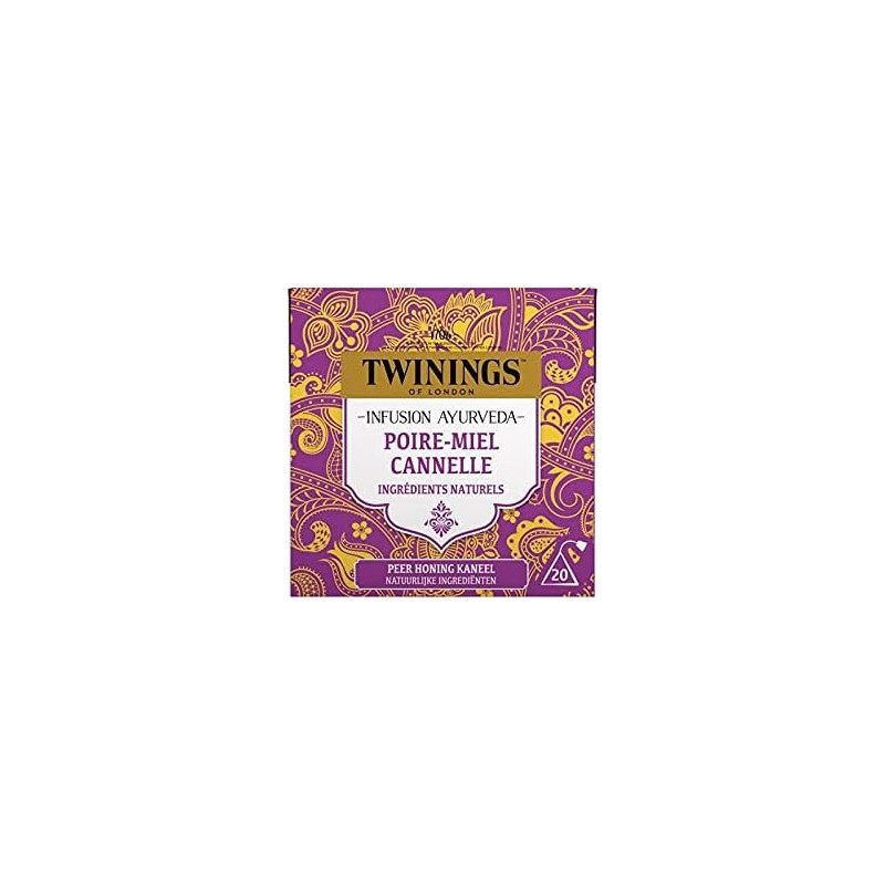 TWININGS - Infusion Ayurveda Poire Miel Cannelle - boite de 20 sachets  Sonico.fr