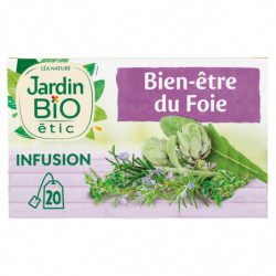 JARDIN BIO ETIC - Infusion Bien Être Du Foie Bio - boite de 20 Sachets Sonico.fr