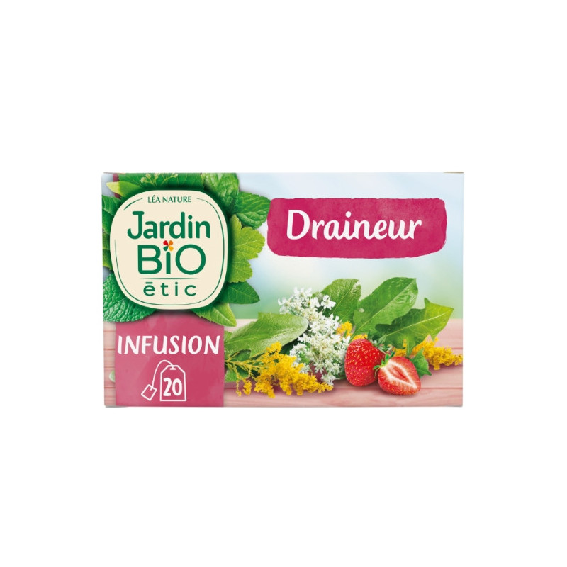 JARDIN BIO ETIC - Infusion Draineur Bio - boite de 20 Sachets - 30 g  Sonico.fr