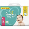 PAMPERS - Baby-Dry taille 4+ (10-15 kg) Couches Bébé - paquet de 82 couches Sonico.fr