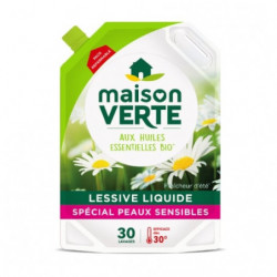 MAISON VERTE - Hypoallergénique Fraicheur d'été - Lessive liquide écologique 30 Lavages - 1,92 L Sonico.fr
