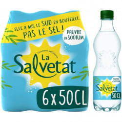 SALVETAT - Eau gazeuse minérale naturelle - pack de 6 bouteilles de 50cL Sonico.fr