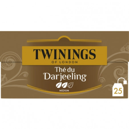 TWININGS - Thé noir Darjeeling - boite de 25 sachets - 50 g Sonico.fr