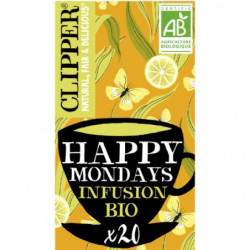 CLIPPER - Infusion Happy mondays citron gingembre poivre noir bio - boite de 20 sachets - 30 g Sonico.fr