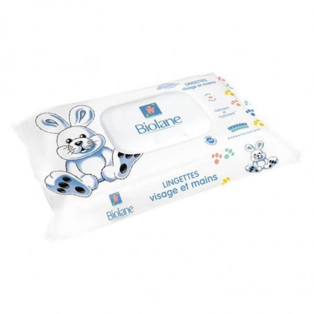 BIOLANE - Lingettes visage et mains Bébé - sachet de 64 lingettes Sonico.fr