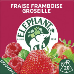 ELEPHANT - Infusion Fraise Framboise Groseille - boite de 20 sachets - 36g Sonico.fr
