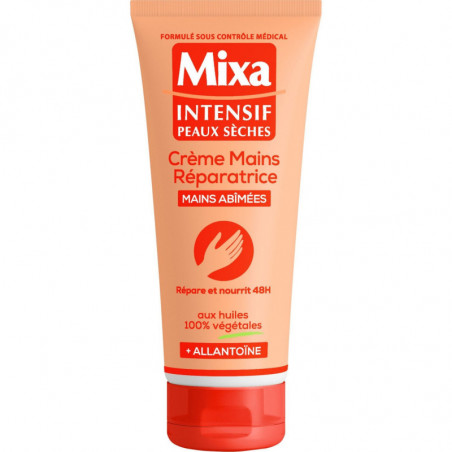 MIXA - Intensif peaux sèches Crème mains réparatrice Allantoine - tube de 100ml Sonico.fr