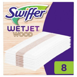 SWIFFER - WetJet Wood Bois Lingettes de nettoyage pour sols - boite de 8 lingettes Sonico.fr