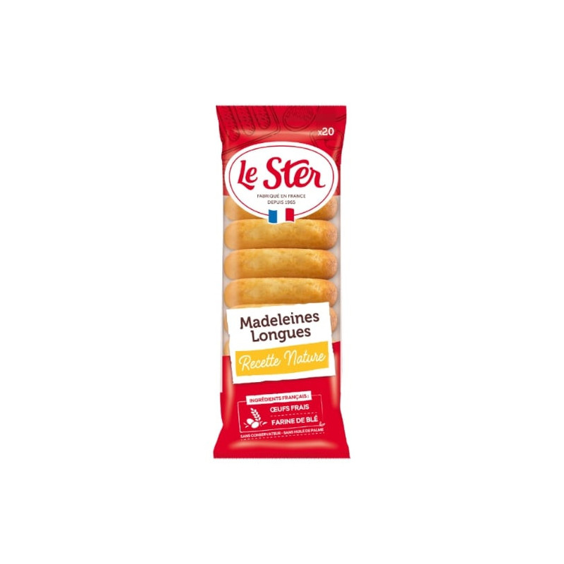 LE STER - Madeleines Longues Nature - paquet de 20 Madeleines - 250 g Sonico.fr