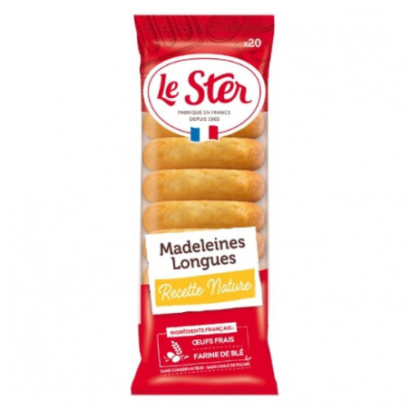 LE STER - Madeleines Longues Nature - paquet de 20 Madeleines - 250 g Sonico.fr